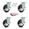 Service Caster 6 Inch Black Pneumatic Wheel Swivel Casters with Brakes and Bolt Swivel Lock Set SCC-100S150-PNB-TLB-BSL-4 - alternate 2